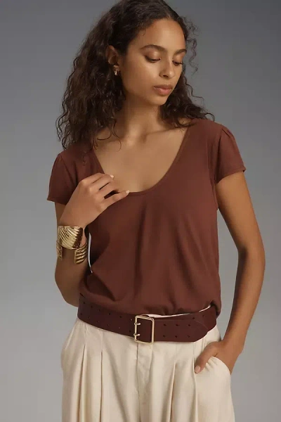 Maeve Reversible Twist Top In Brown