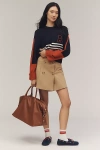 Maeve Reworked Pleated Mini Skirt In Sand