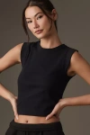 Maeve Ribbed Muscle Tank Top In Black