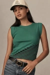 Maeve Ribbed Muscle Tank Top In Green
