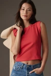 Maeve Ribbed Muscle Tank Top In Red