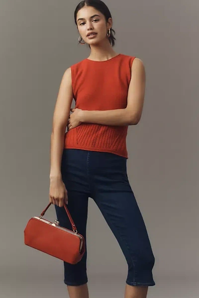 Maeve Ribbed Sleeveless Sweater In Red