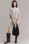 Maeve Ribbed Sweater Mini Skirt In Gray