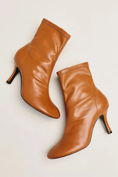 Maeve Round-toe Sock Boots In Brown