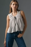 Maeve Ruched Swing Tank Top In White