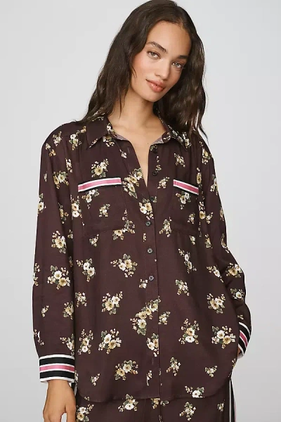 Maeve Rudi Silken Buttondown Shirt In Brown