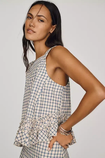 Maeve Ruffle Hem Swing Top In Multi