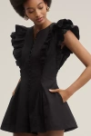 Maeve Ruffle-sleeve Romper In Black