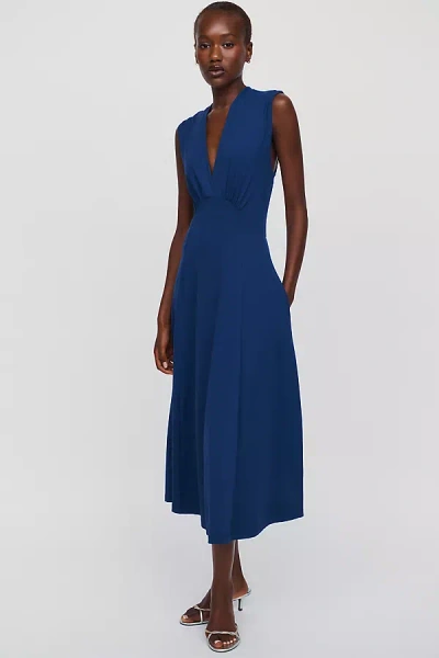 Maeve Sabine Knit Midi Dress In Blue