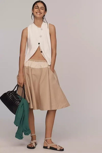 Maeve Safari A-line Knee-length Skirt In White