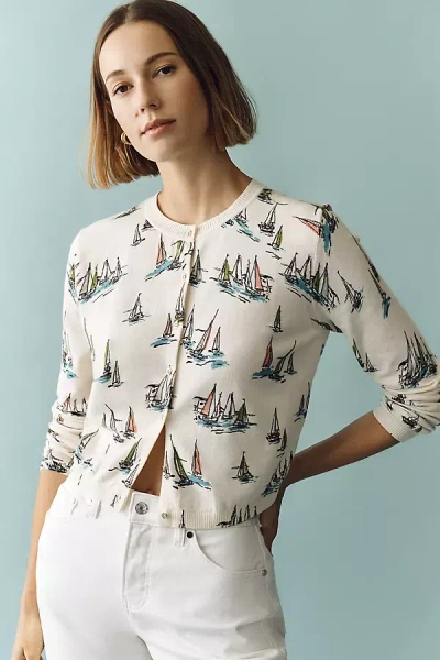 Maeve Sailboat Cardigan In Neutral