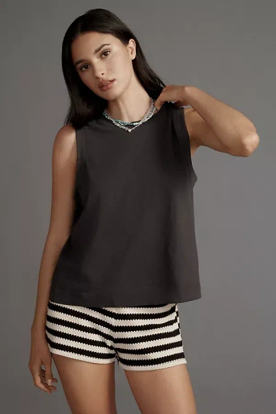 Maeve Samantha Johnson Fish Graphic Muscle Tee In Black