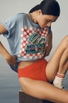 Maeve Sardine Linen Blend Graphic Tee In Blue