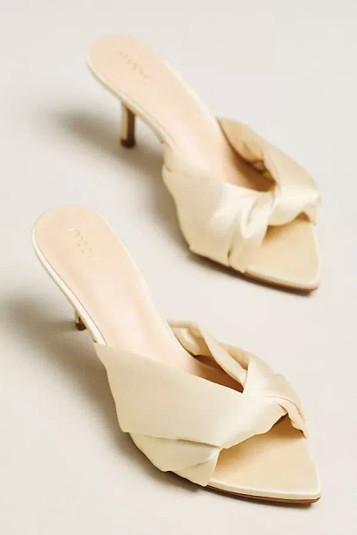 Maeve Satin Mule Heels In Neutral