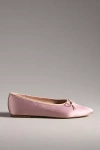 Maeve Satin Square-toe Ballet Flats In Pink