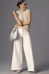 Maeve Scallop Wide-leg Pants In White