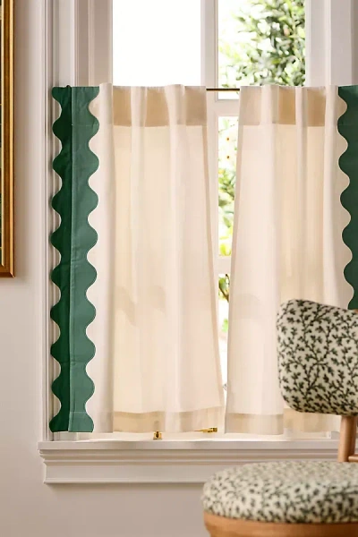 Maeve Scalloped Cotton Cafe Curtain, Set Of 2