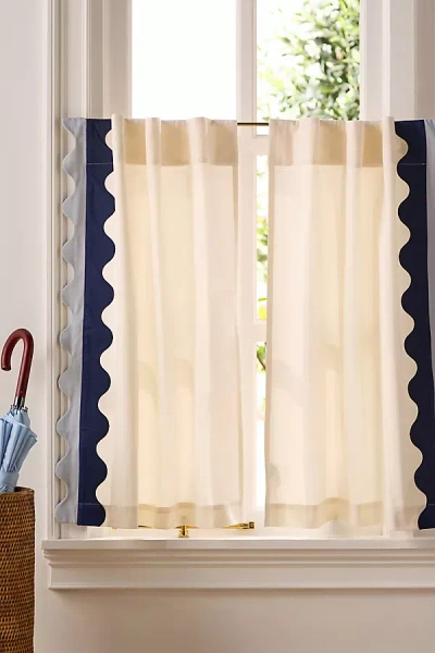 Maeve Scalloped Cotton Cafe Curtain, Set Of 2