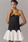 Maeve Scalloped Flare Mini Dress In Multi