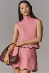 Maeve Scalloped-hem Sweater Mini Skirt