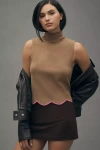 Maeve Scalloped Turtleneck Sweater Tank Top In Multicolor