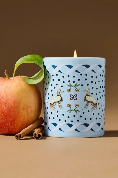 Maeve Scarf Fruity Vanilla Bean & Apple Ceramic Candle In Blue