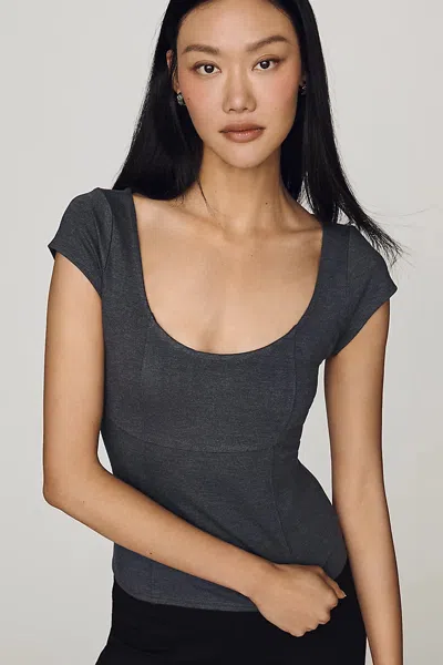 Maeve Scoop-neck Tee In Black