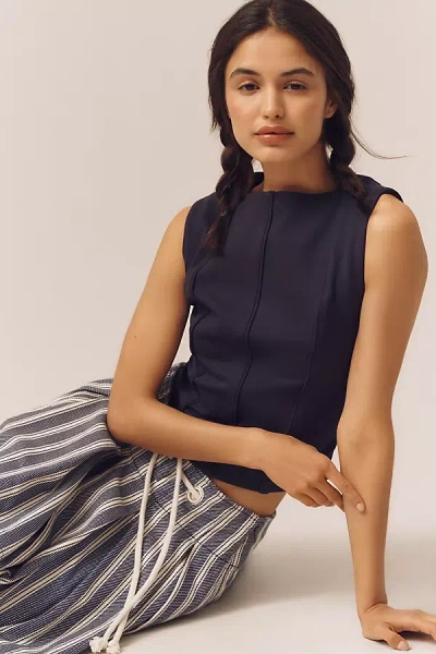 Maeve Seamed Shell Top In Blue