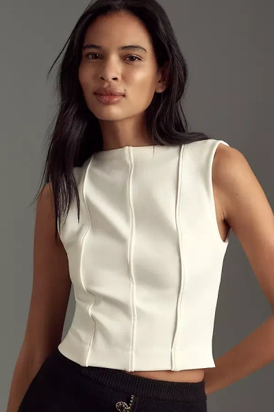 Maeve Seamed Shell Top In White