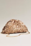Maeve Sequin Slouchy Clutch In Gold
