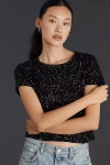 Maeve Sequin Tee In Black