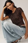 Maeve Sequin Tee In Brown