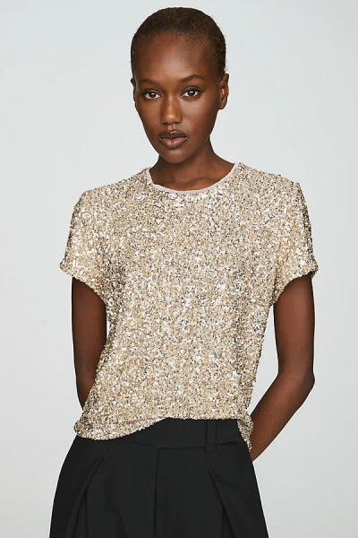 Maeve Sequin Tee In Neutral
