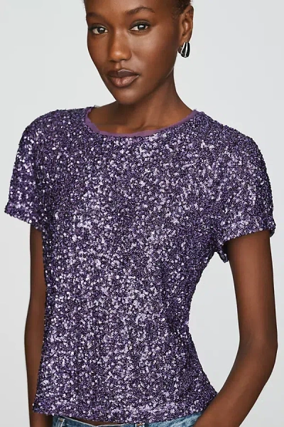 Maeve Sequin Tee In Brown