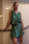Maeve Sequin Tweed Vest Top In Multicolor