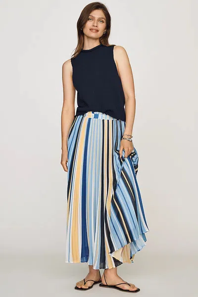 Maeve Sheer Pleated Maxi Skirt In Multi