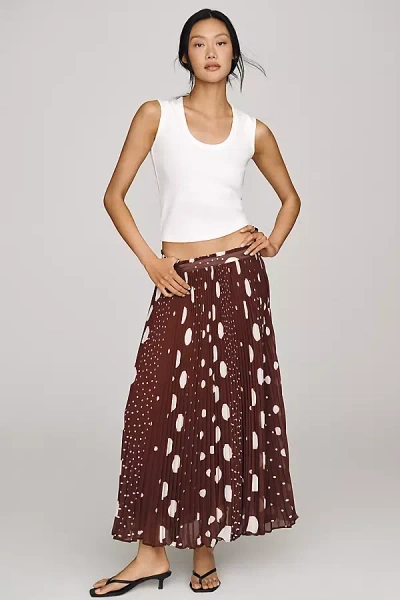 Maeve Sheer Pleated Maxi Skirt By  In Multi