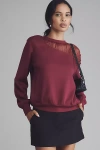 Maeve Sheer-shoulder Sweatshirt In Purple