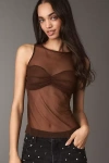 Maeve Sheer Tank Top In Brown