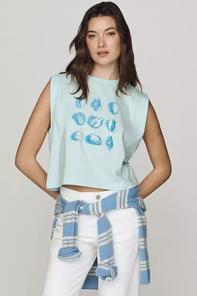 Maeve Shells Muscle Tee In Blue