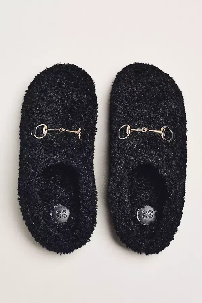 Maeve Sherpa Fleece Bit Scuff Slippers In Black