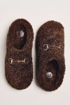 Maeve Sherpa Fleece Bit Scuff Slippers In Brown