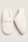 Maeve Sherpa Fleece Bit Scuff Slippers In White