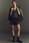 Maeve Shine Pleated Dolman Top In Green