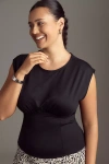 Maeve Shirred Corset Top In Black