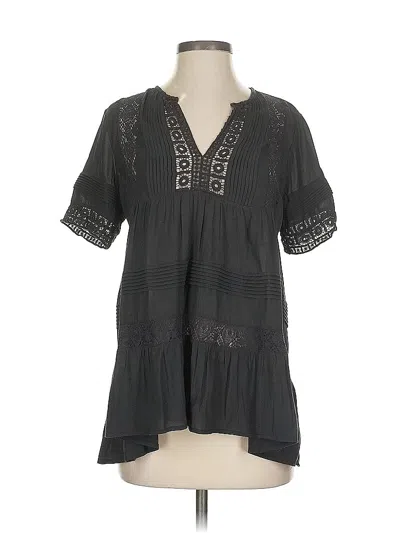 Pre-owned Maeve Short Sleeve Blouse In Black