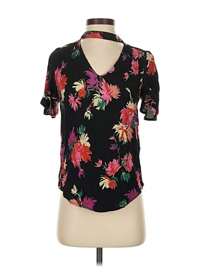 Pre-owned Maeve Short Sleeve Blouse In Black