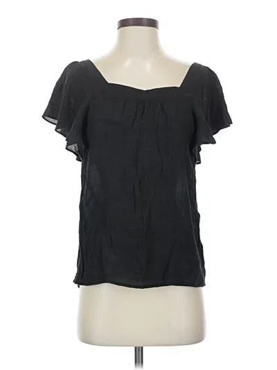 Pre-owned Maeve Short Sleeve Blouse In Black