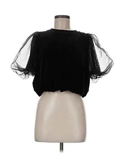 Pre-owned Maeve Short Sleeve Blouse In Black