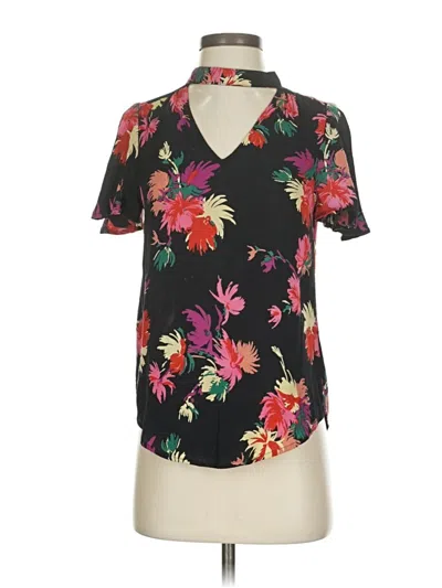 Pre-owned Maeve Short Sleeve Blouse In Black